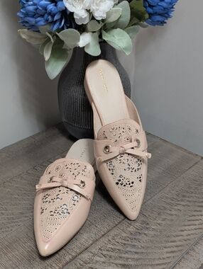 Cole Haan Pointed Slip-On Mules with Laser-Cut Detail